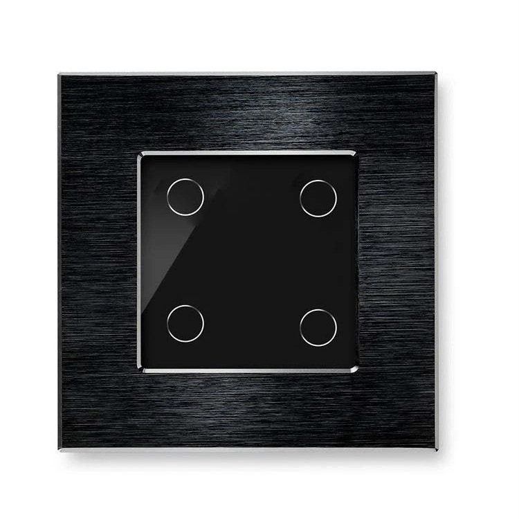  کلید لمسی چهار پل آلومینیومی مشکی Zigbee -کنترل هوشمند منزل شما