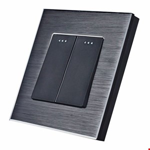 کلید دو پل با قابلیت تبدیل آلومینیومی مشکی Livolo 