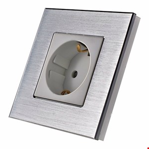 پریز برق ارت دار آلومینیومی نقره ای Livolo 
