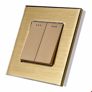 کلید دو پل با قابلیت تبدیل آلومینیومی طلایی Livolo 