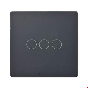 کلید لمسی سه پل تویا شیشه ای مشکی Zigbee 