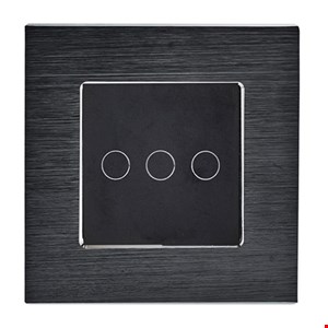 کلید لمسی سه پل تویا آلومینیومی مشکی Zigbee 