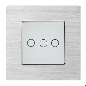 کلید لمسی سه پل تویا آلومینیومی نقره ای Zigbee 