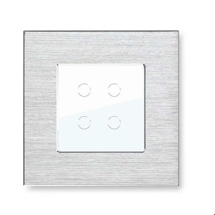 کلید لمسی چهار پل تویا آلومینیومی نقره ای Zigbee 