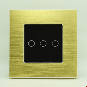 کلید لمسی سه پل تویا آلومینیومی طلایی Zigbee 