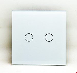 کلید لمسی دو پل تویا شیشه ای سفید Zigbee 
