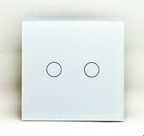 کلید لمسی دو پل تویا شیشه ای سفید Zigbee 